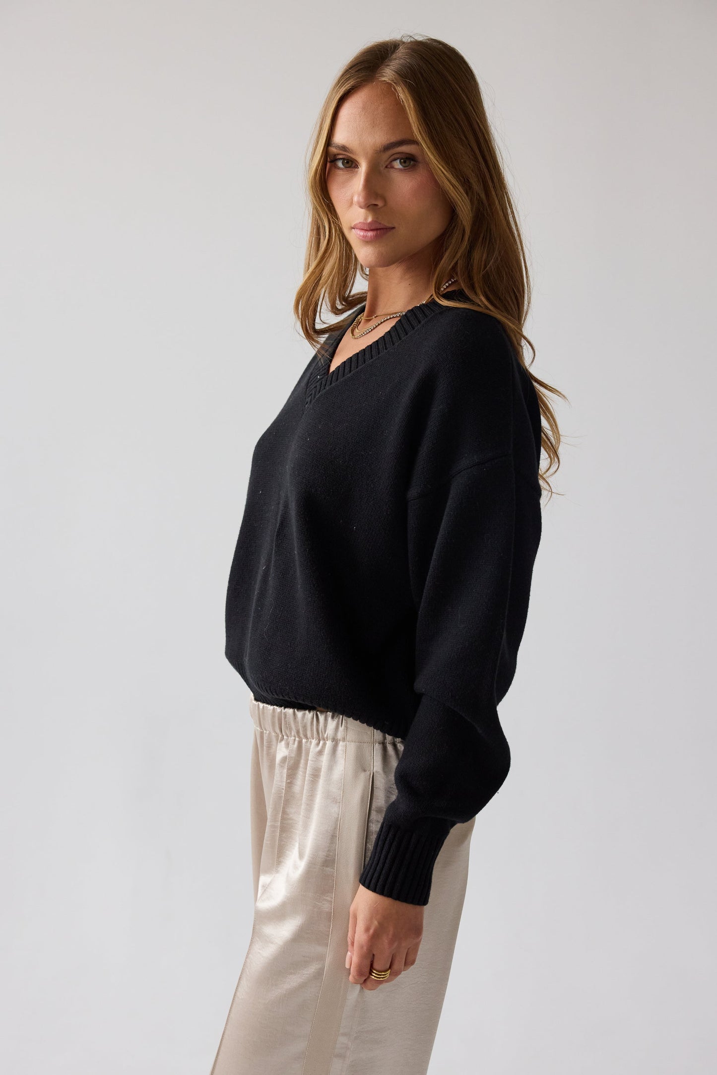 Adella Knit Sweater in Black - FINAL SALE