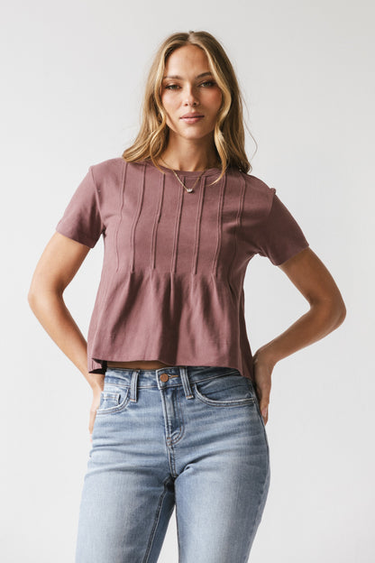 Cattelain Pleated Top in Plum