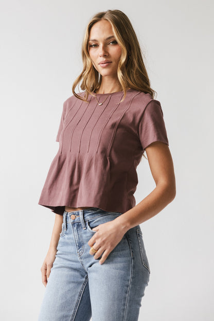 Cattelain Pleated Top in Plum