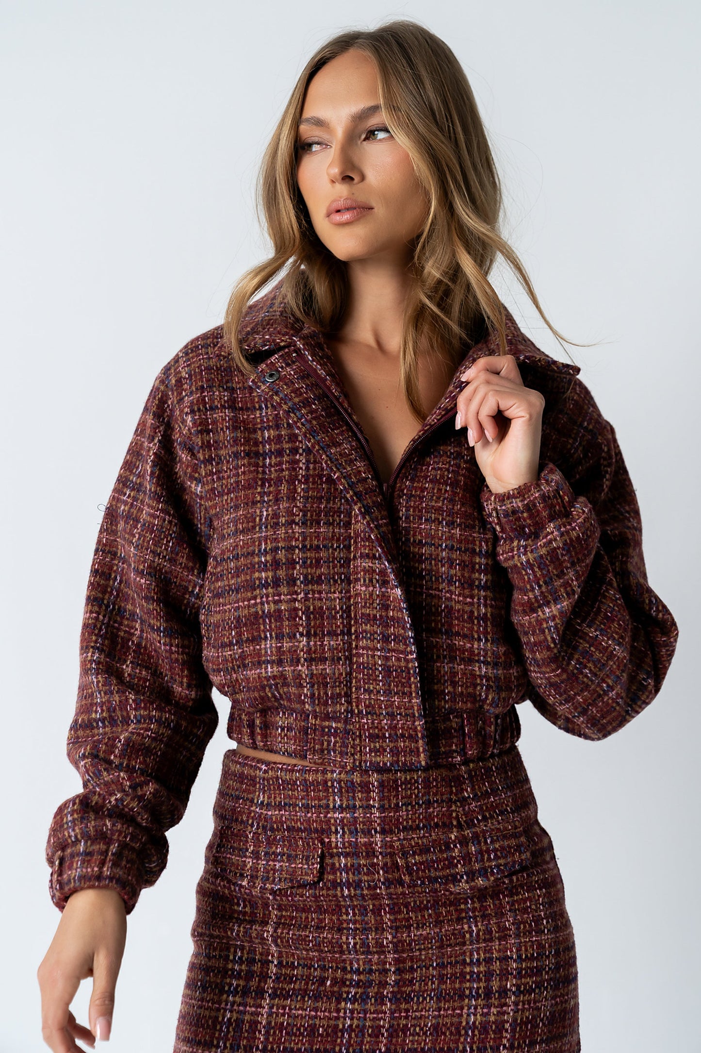 Finley Tweed Jacket in Red