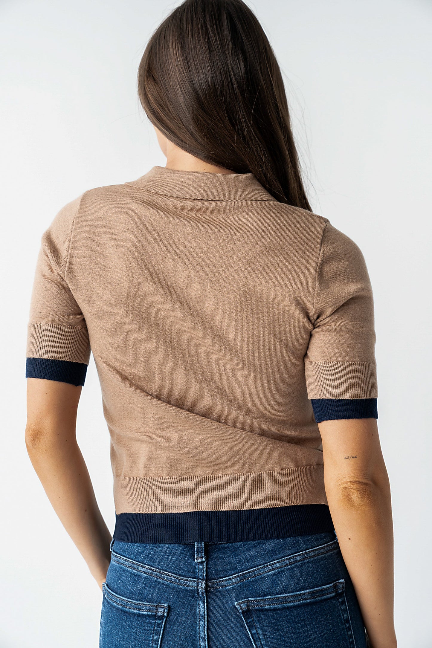 Delilah Contrast Sweater in Taupe
