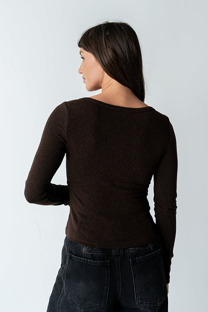 Cierra Knit Top in Brown