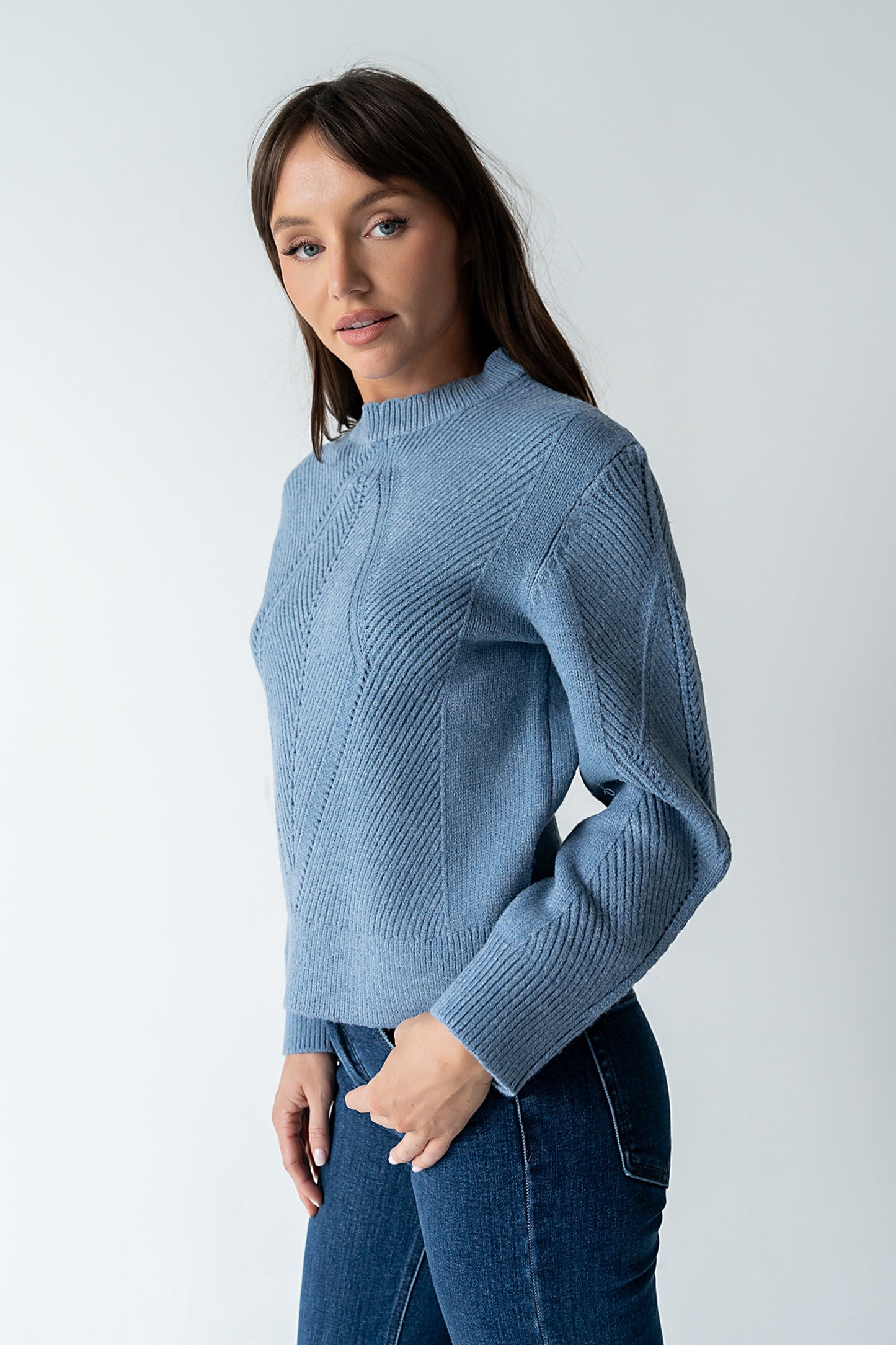 Bostyn Knit Sweater in Blue - FINAL SALE