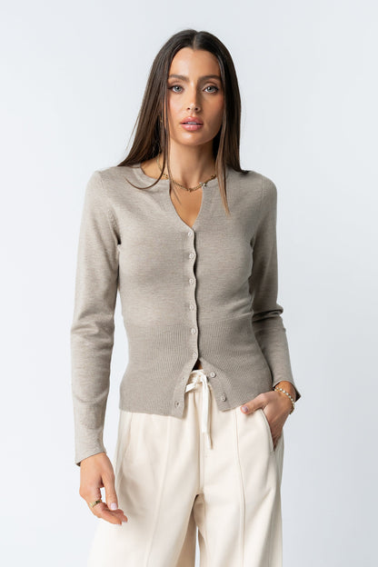 Flora Knit Top in Taupe