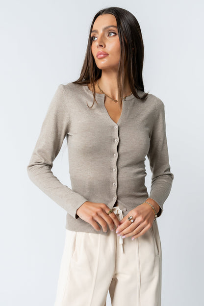 Flora Knit Top in Taupe