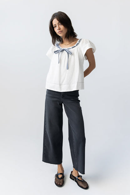 Colette Wide Leg Jeans in Faded Black