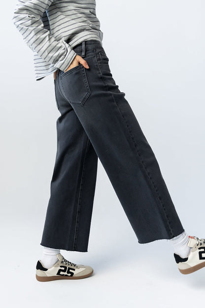 Colette Wide Leg Jeans in Faded Black