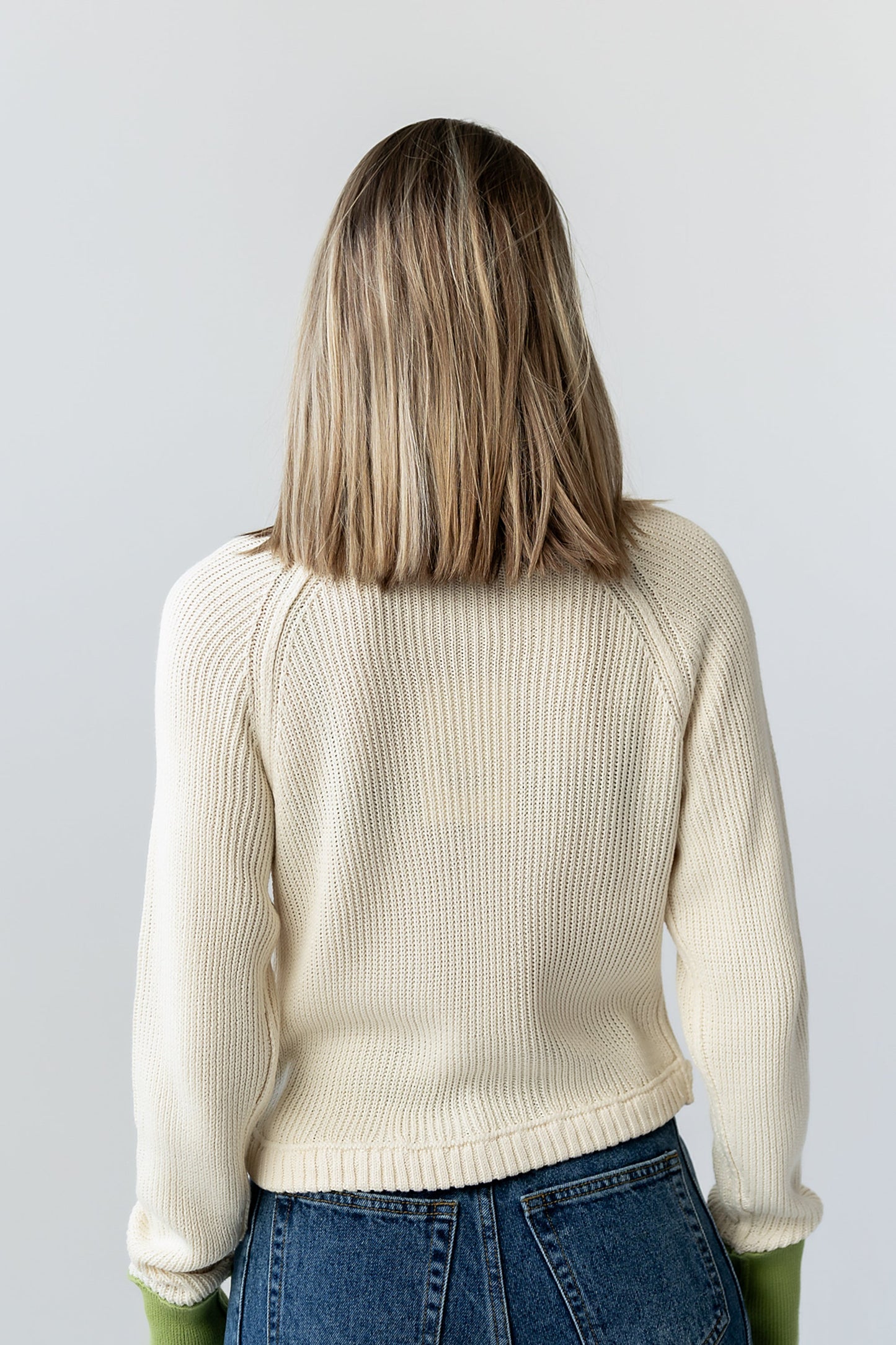 Ella Contrast Cardigan in Green - FINAL SALE