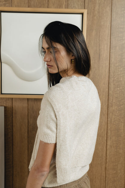 Cierra Tie Sweater in Natural - FINAL SALE
