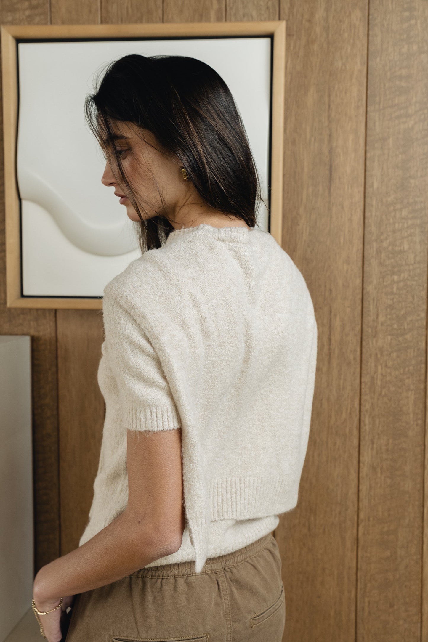 Cierra Tie Sweater in Natural - FINAL SALE
