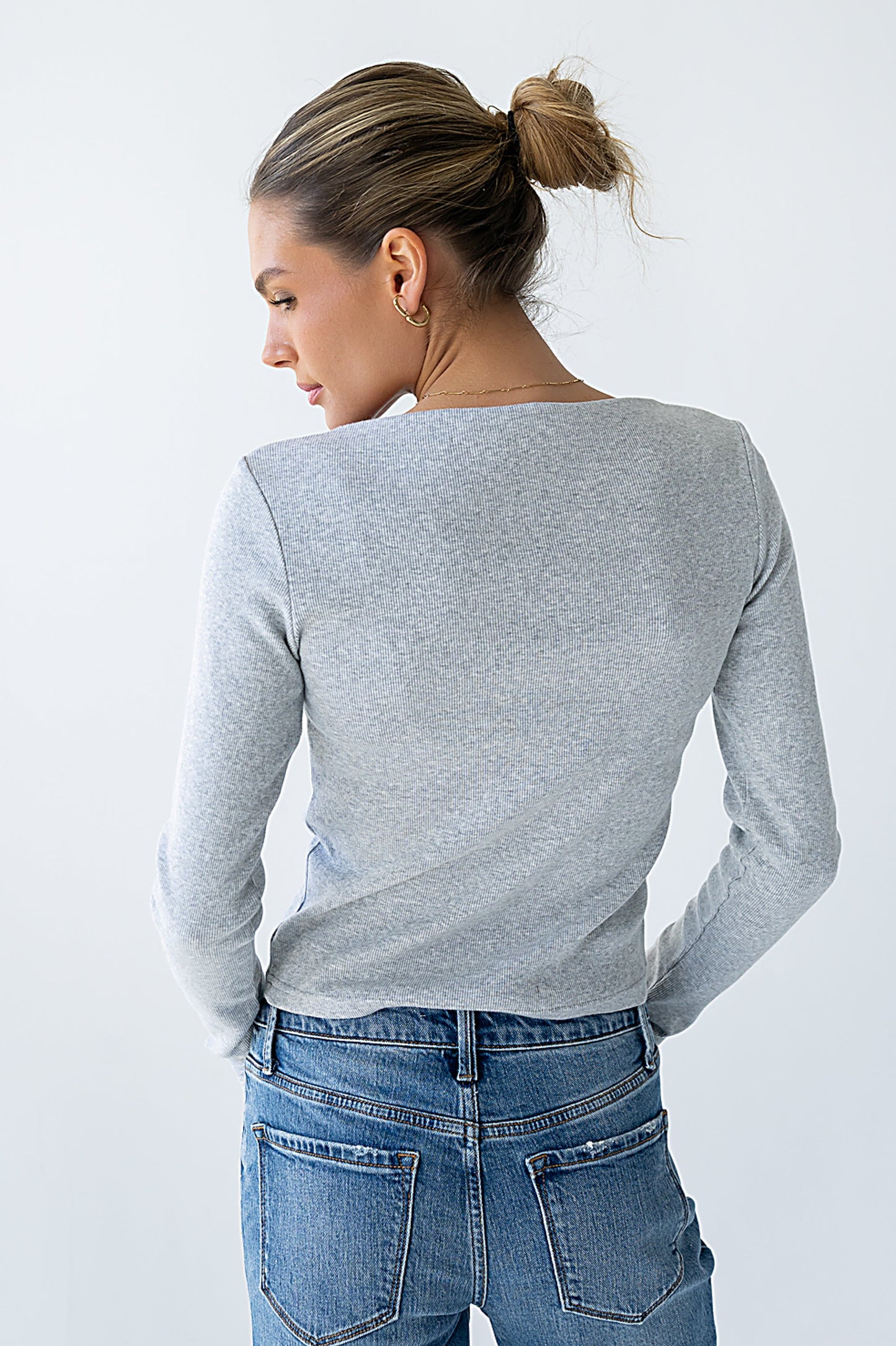 Becca Boatneck Top in Grey