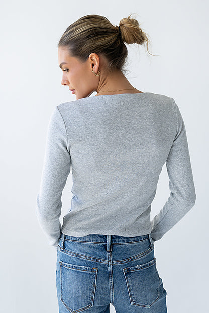 Becca Boatneck Top in Grey