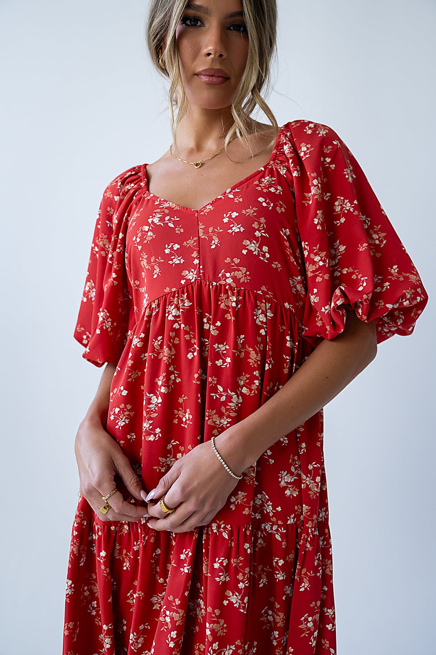 Amy Floral Maxi Dress in Red - FINAL SALE