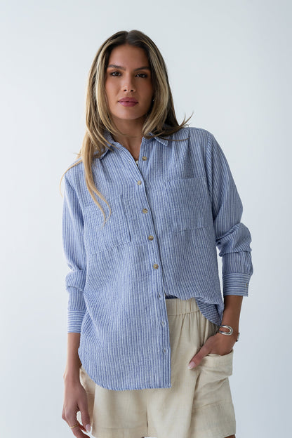 Hillary Striped Button Up
