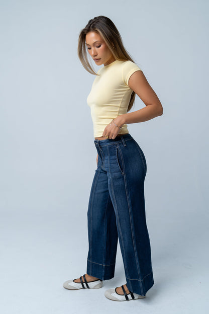 Asher Ribbed Top in Yellow
