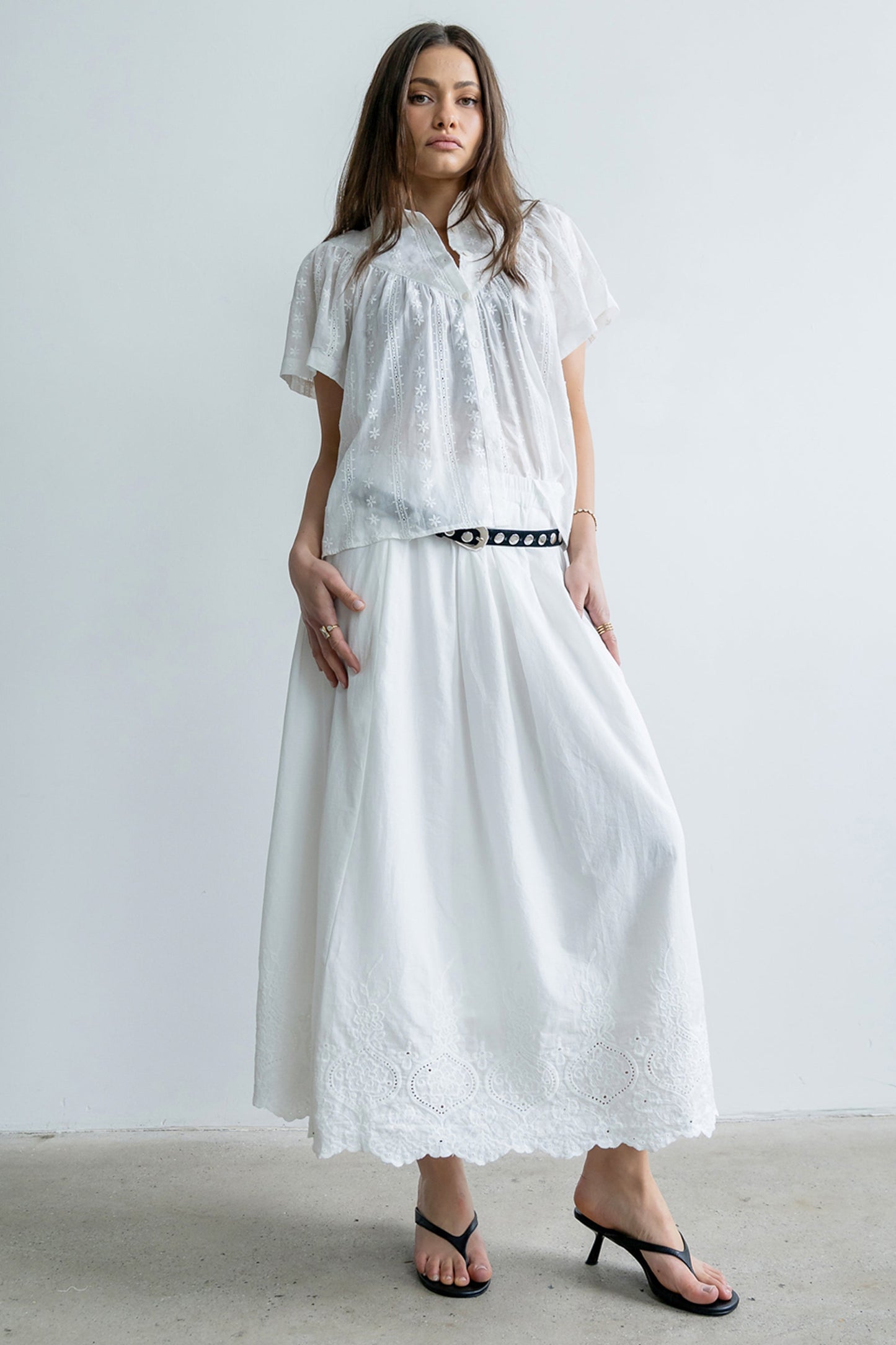 Chloe Embroidered Maxi Skirt