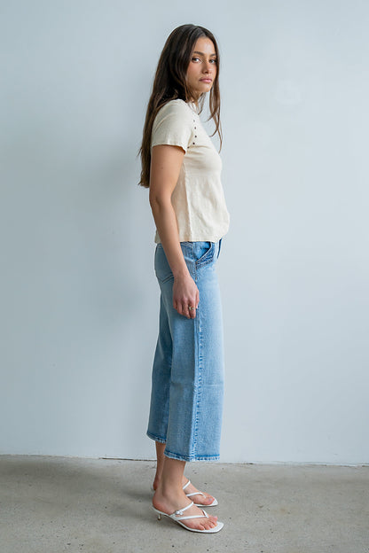 Corina Cropped Wide Leg Jeans