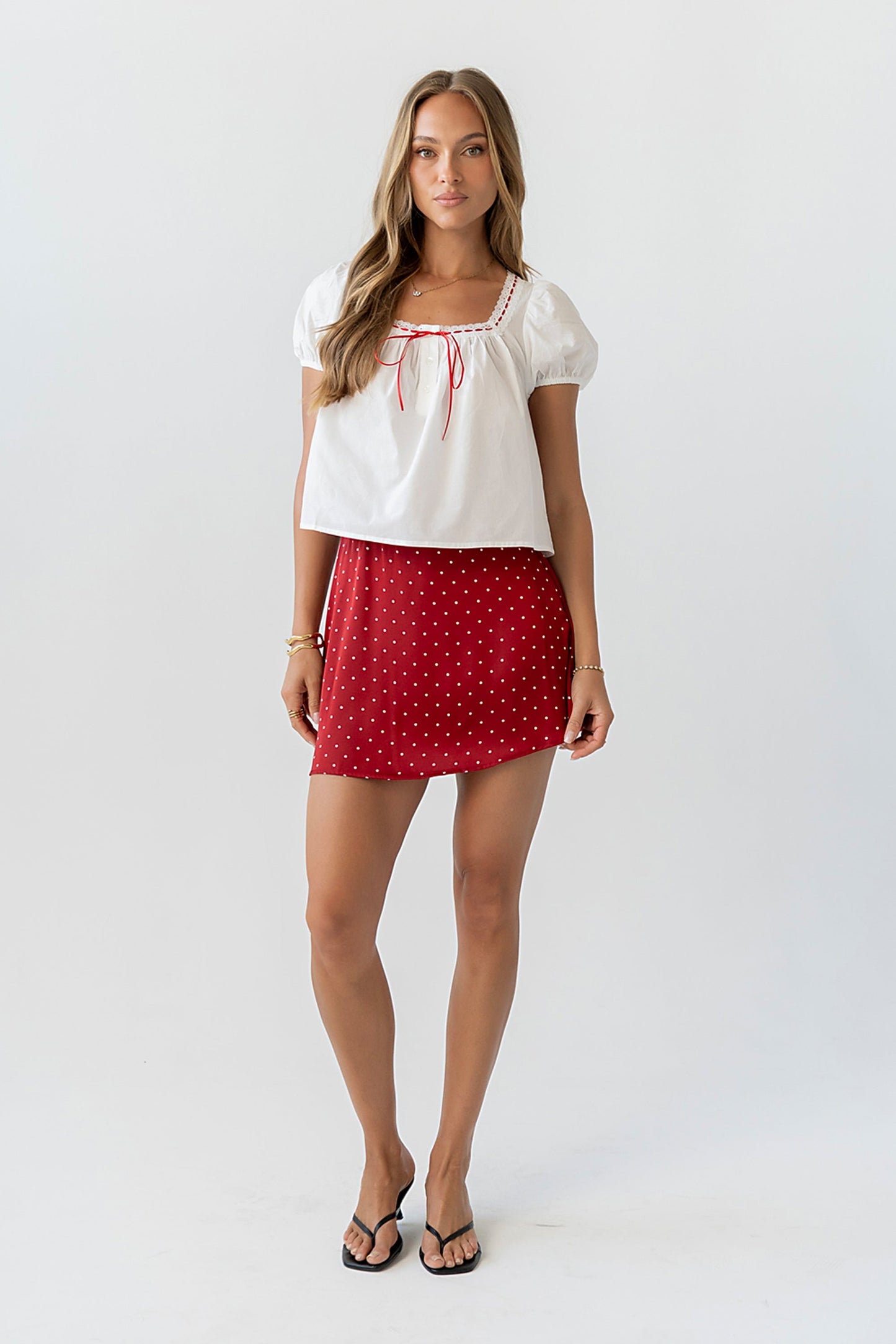 Claire Poplin Blouse in Off White