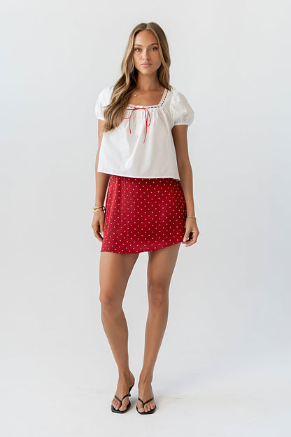 Claire Poplin Blouse in Off White