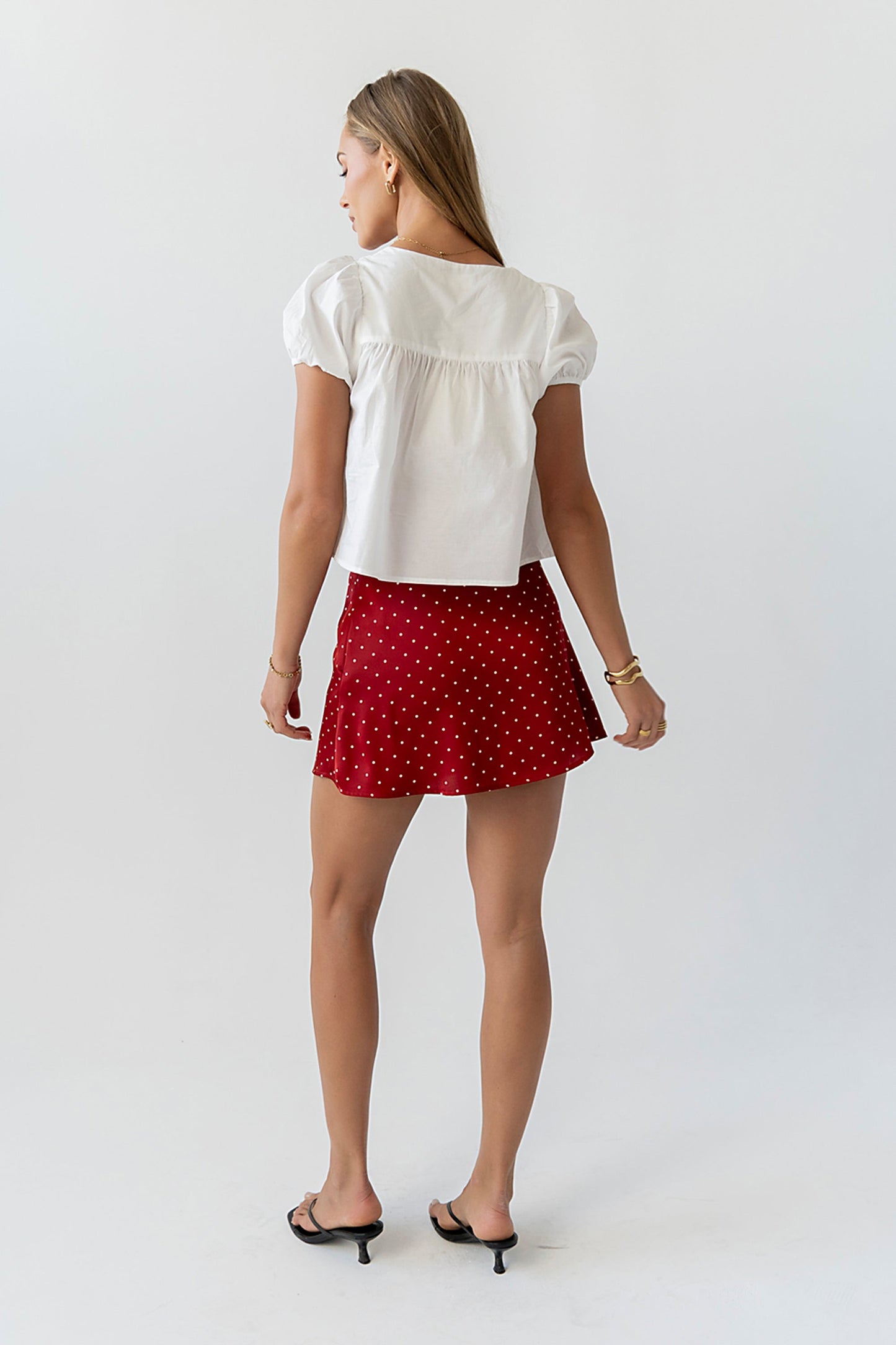 Claire Poplin Blouse in Off White