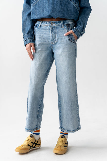 Corina Cropped Wide Leg Jeans