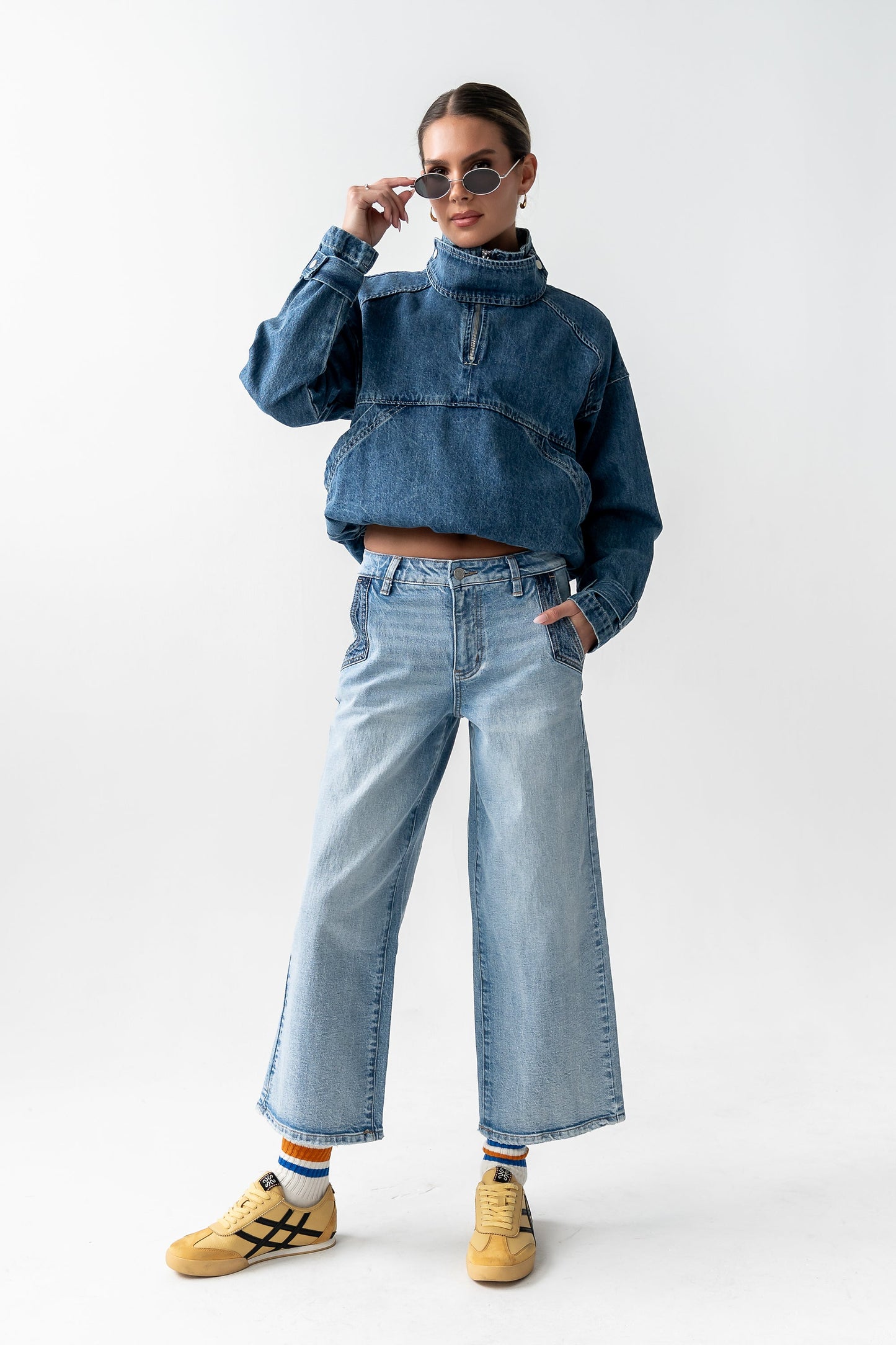 Corina Cropped Wide Leg Jeans