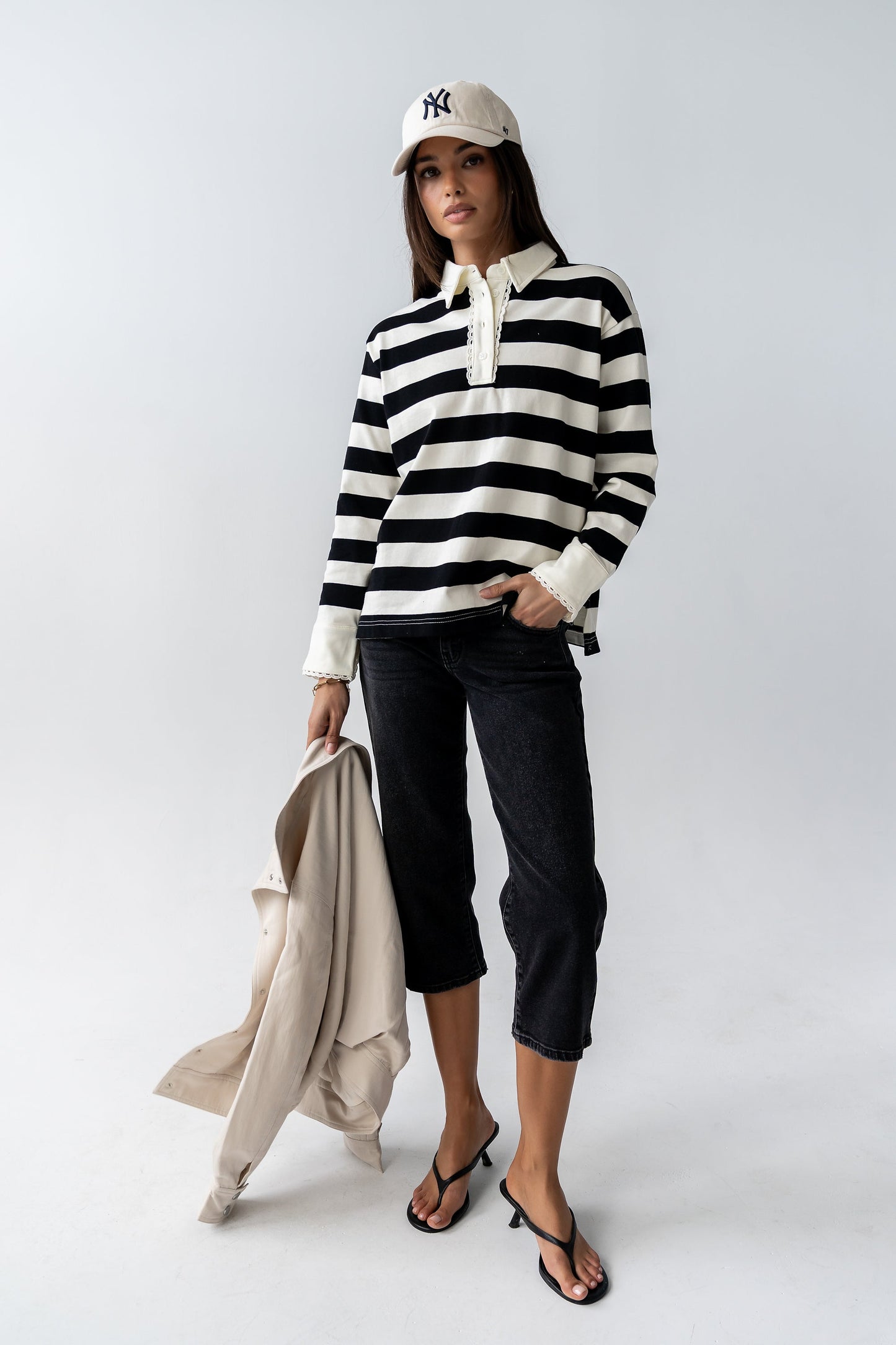 Hamlin Striped Top in Black