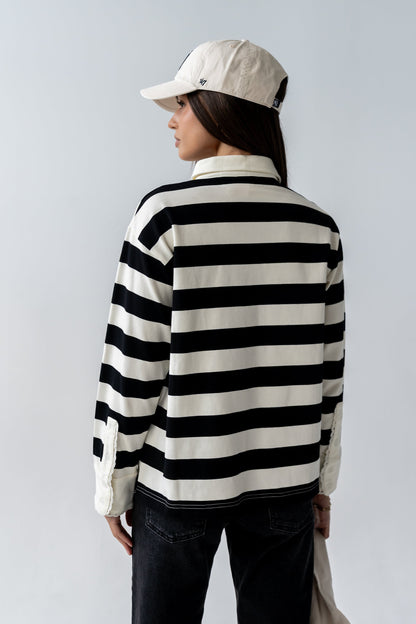 Hamlin Striped Top in Black