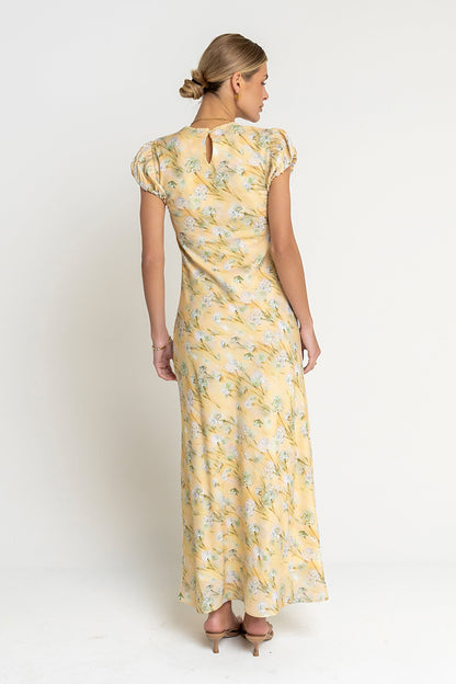 Ellianna Floral Maxi Dress in Butter Yellow