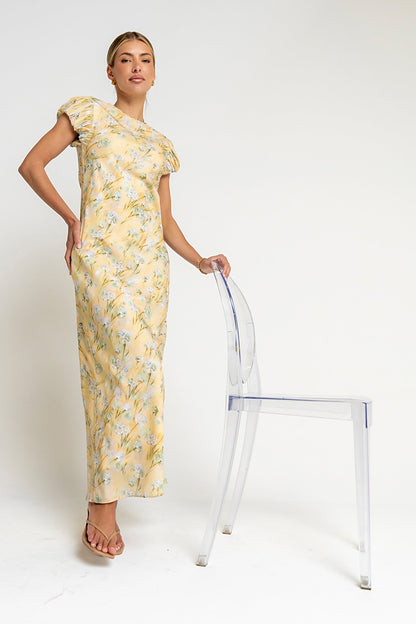 Ellianna Floral Maxi Dress in Butter Yellow