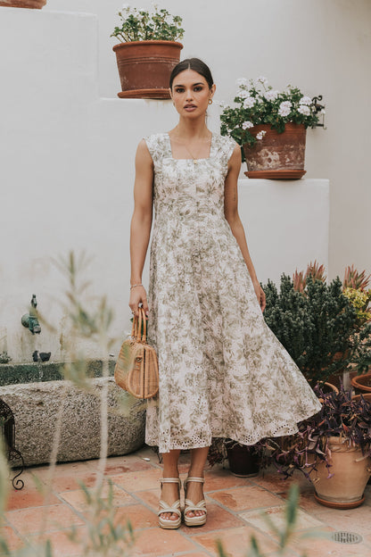 Cassie Embroidered Midi Dress