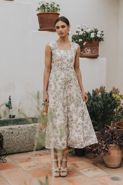 Cassie Embroidered Midi Dress