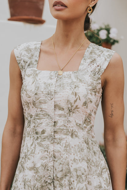 Cassie Embroidered Midi Dress