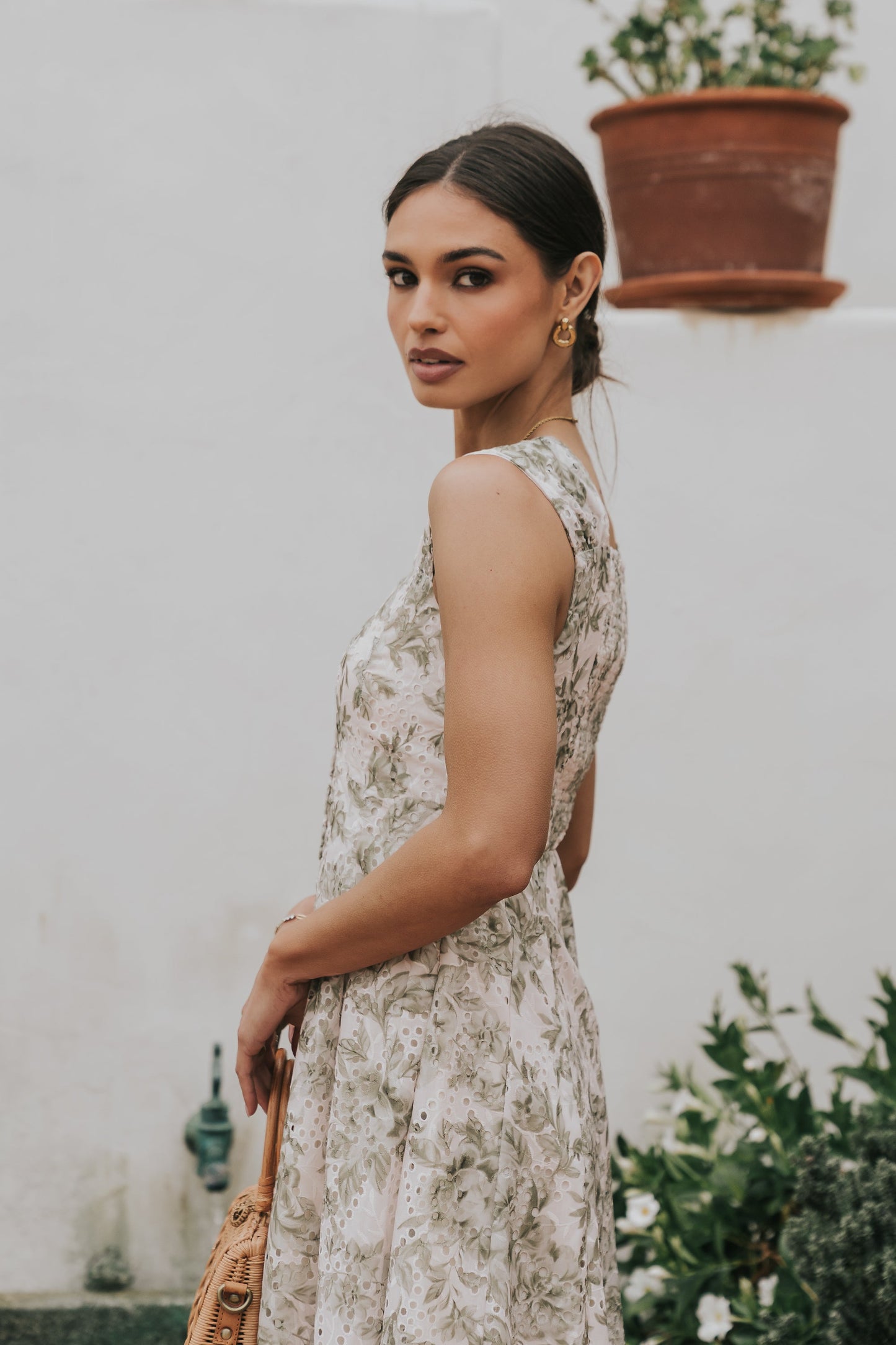 Cassie Embroidered Midi Dress