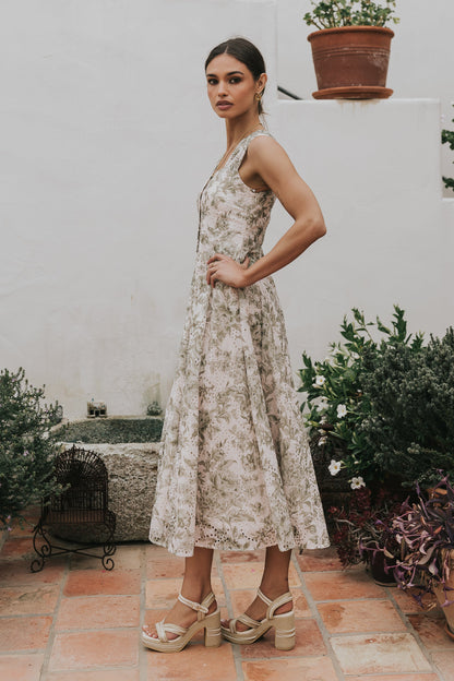 Cassie Embroidered Midi Dress