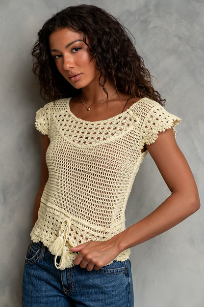 Gabi Crochet Top in Yellow