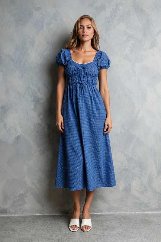 Gracie Plaid Midi Dress