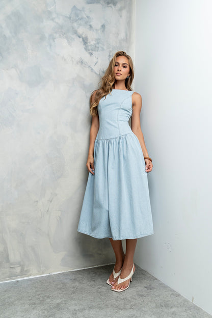 Bella Striped Denim Dress