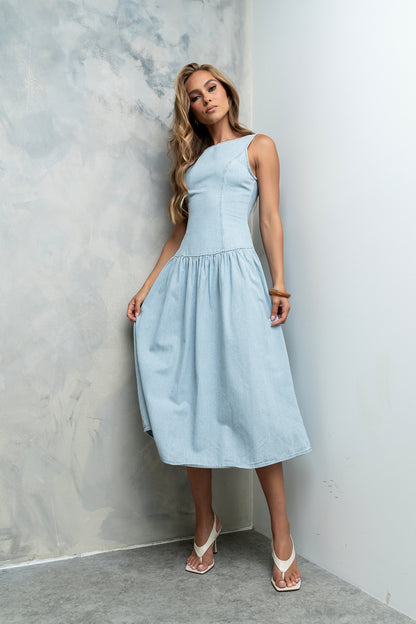 Bella Striped Denim Dress