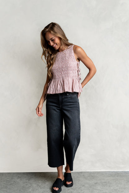 Colette Wide Leg Jeans in Faded Black