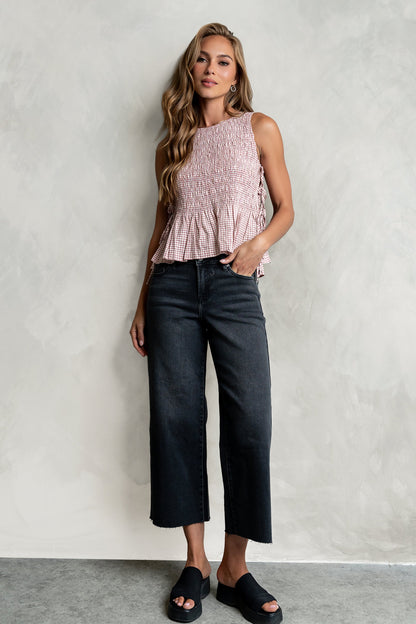 Colette Wide Leg Jeans in Faded Black