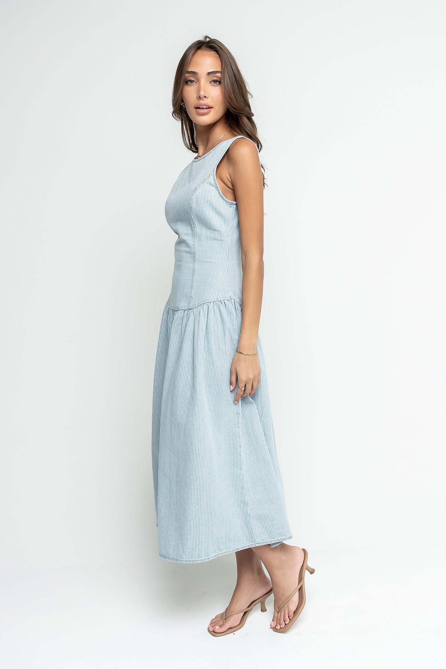 Bella Striped Denim Dress
