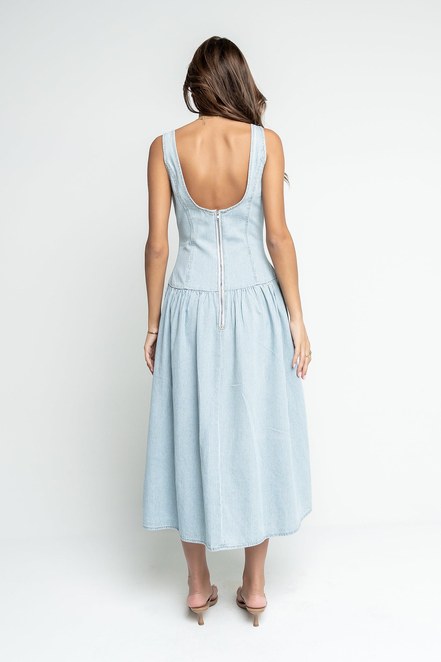 Bella Striped Denim Dress