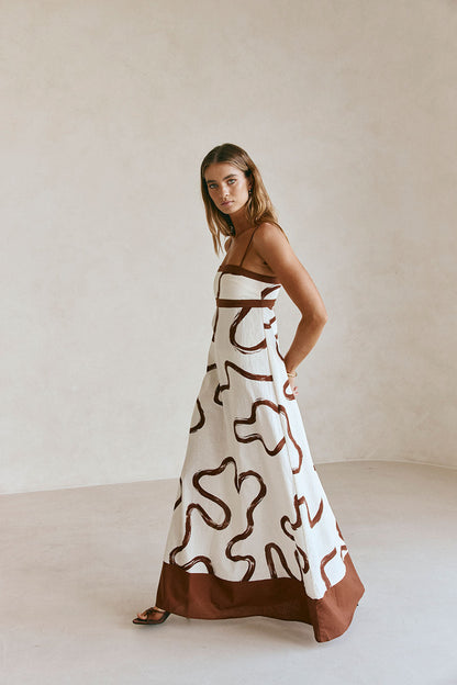 SAMPLE-Addy Dress - Marbled Mocha