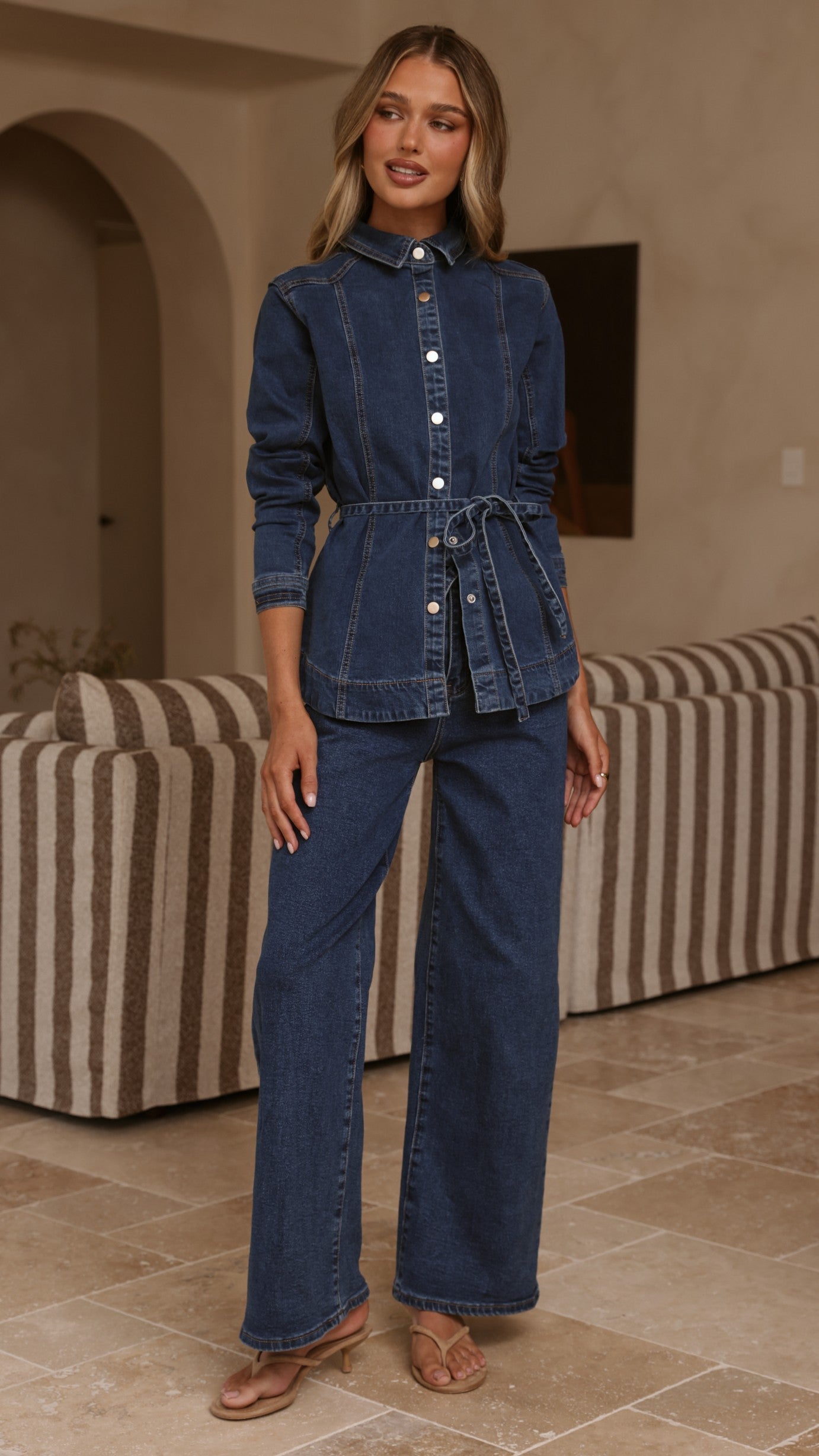Nyra Wide Leg Jeans - Dark Denim