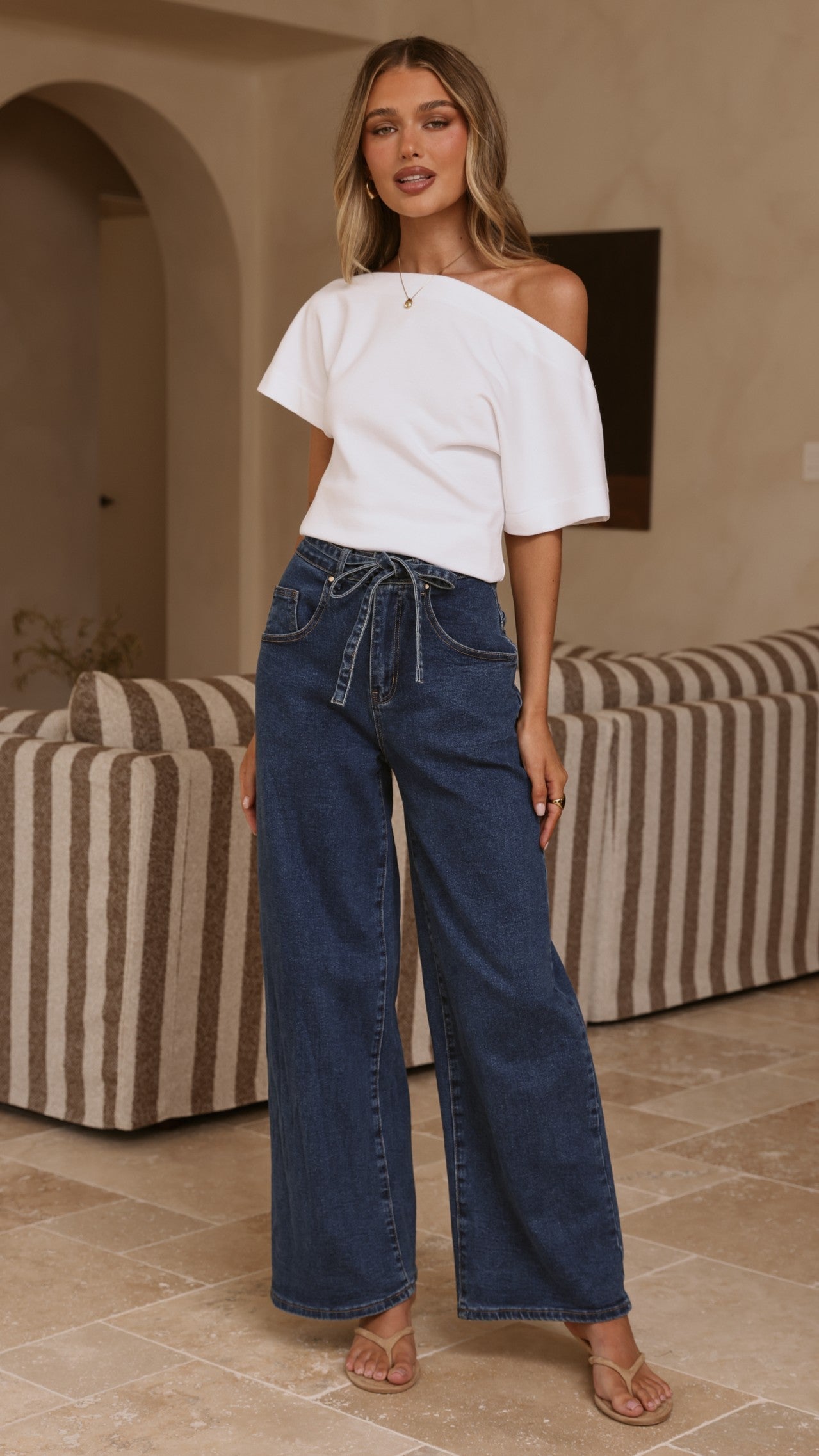 Nyra Wide Leg Jeans - Dark Denim