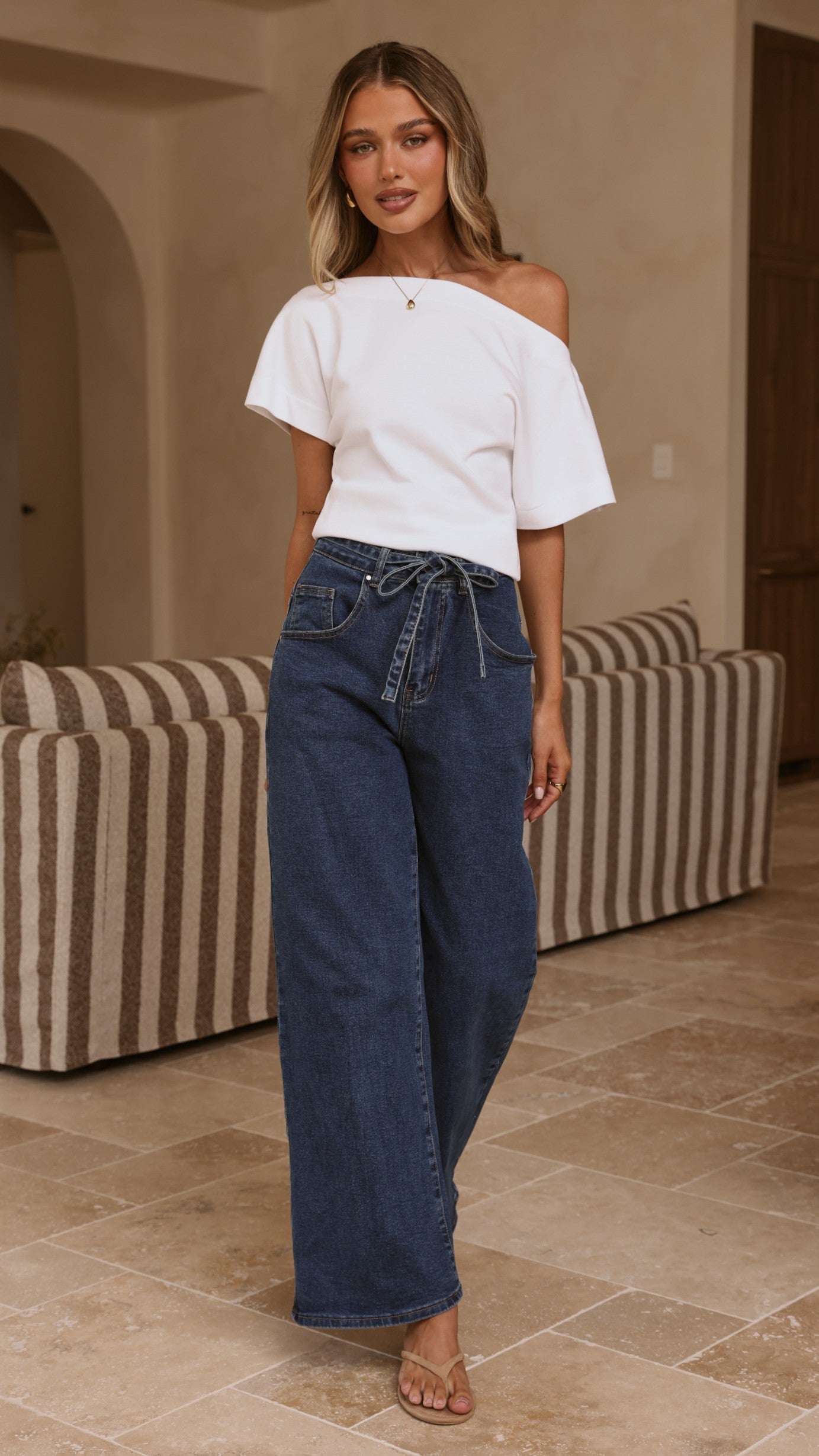Nyra Wide Leg Jeans - Dark Denim