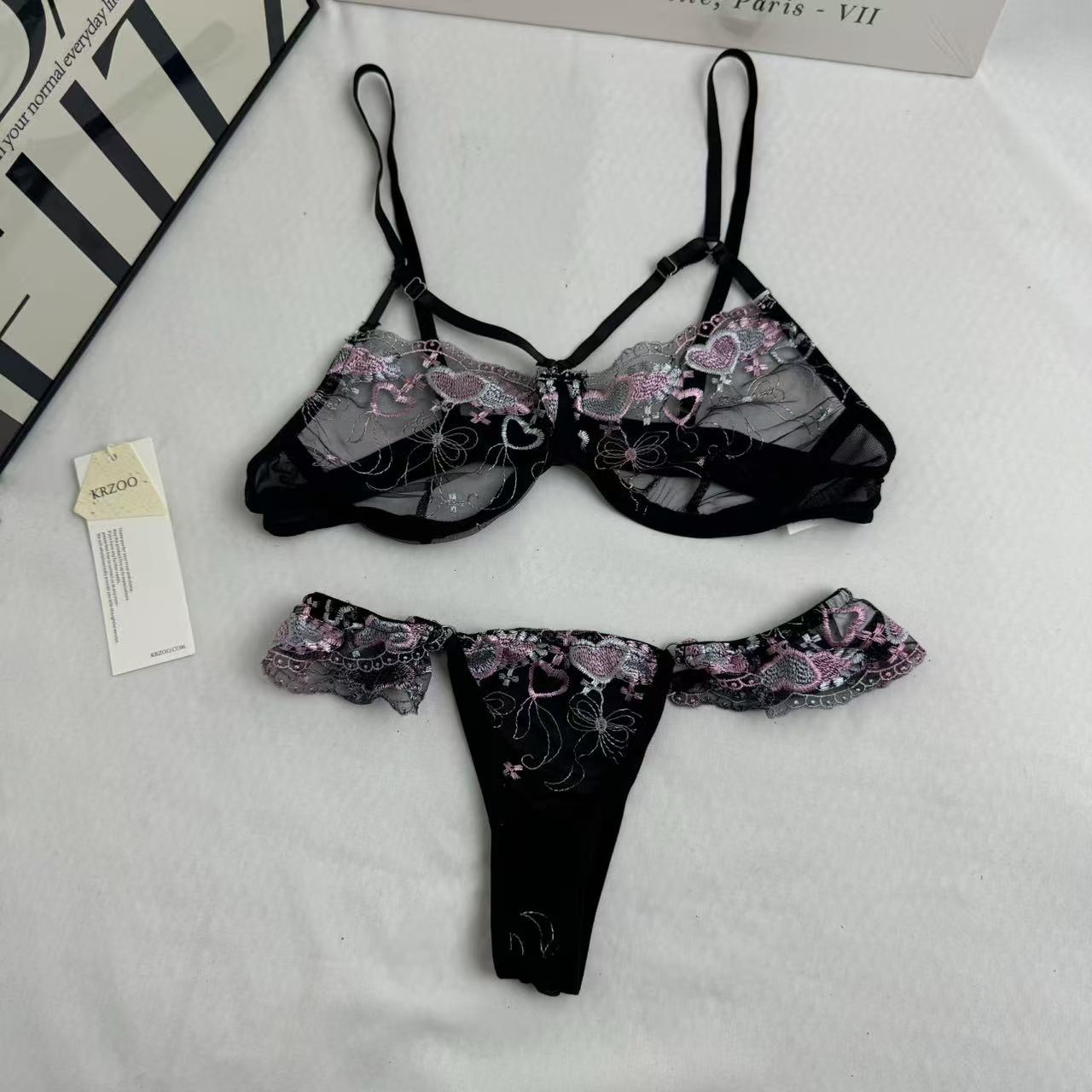 Embroidered Netting Three-Piece Set