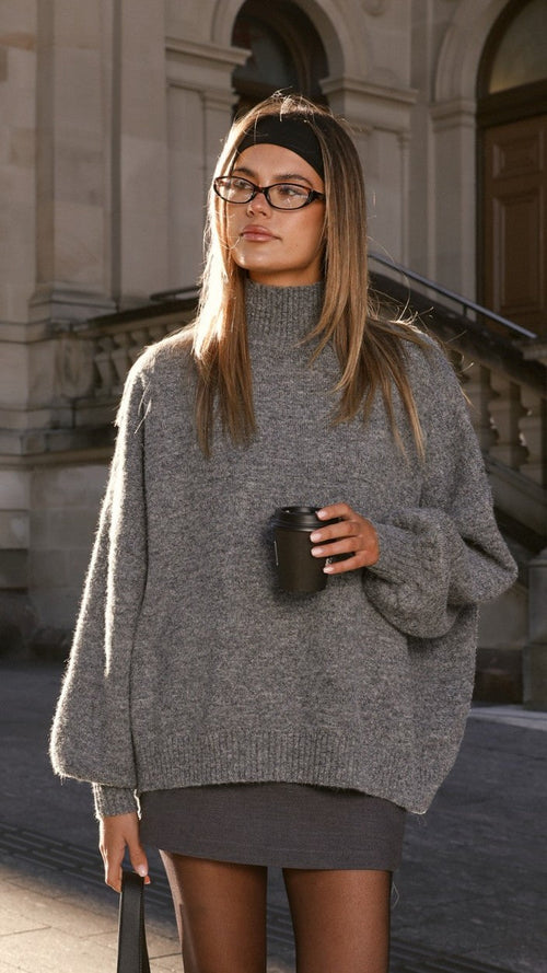 Harita Knitted Sweater - Grey