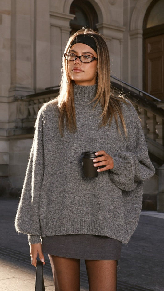 Harita Knitted Sweater - Grey